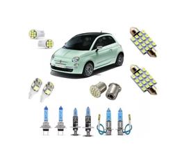 Kit Lampadas Fiat 500 Super Branca + Led Tipo Xenon