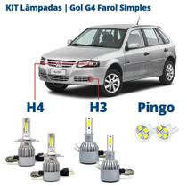 Kit Lâmpadas Gol G4 2006 a 2013 Super Led C6 6000k 7200 Lumens Branca Kit Lâmpadas Gol G4 2006 a 2013 Super Led C6 6000k 7200 Lumens Branca