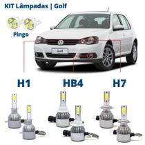 Kit Lâmpadas Golf 2007 2008 2009 2010 2011 2012 2013 Super Led C6 6000k 7200 Lumens Branca