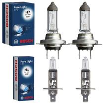 Kit Lampadas H1 H7 Bosch Original Halogena Farol Baixo e Farol Milha