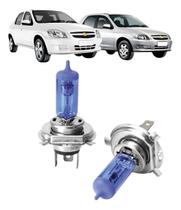Kit lampadas halogena super branca foco simples para gm celta 2006/2015 prisma 2006/2012 12v 55w