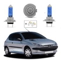 Kit Lâmpadas Halógena Super Branca H7 Farol Baixo Pegeout 206 2007