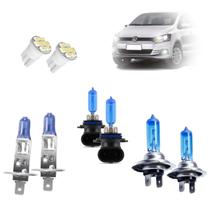 Kit Lâmpadas Halógena Super Branca H7 H1 H3 Farol Baixo Alto e Milha Fox Duplo 2003 2004 2005 2006 2007 2008 2009