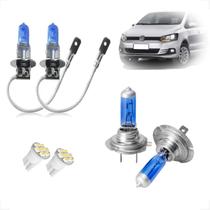 Kit Lâmpadas Halógena Super Branca H7 H3 Farol Baixo e Milha Fox Duplo 2003 2004 2005 2006 2007 2008 2009