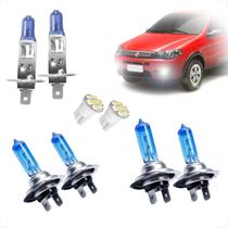 Kit Lâmpadas Halógena Super Branca H7 H7 H1 Farol Baixo Alto e Milha Palio 2012 2013 2014