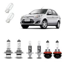 Kit Lâmpadas Halogenas Fiesta Sedan Luz Alto Baixo Milha