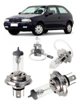 Kit lampadas halogenas foco simples para vw gol bola g2 12v 55w