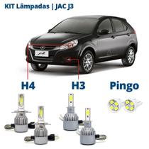 Kit Lâmpadas JAC J3 2010 2011 2012 2013 2014 2015 Super Led C6 6000k 7200 Lumens Branca Kit Lâmpadas JAC J3 2010 2011 2012 2013 2014 2015 Super Led C6 6000k 7200 Lumens Branca