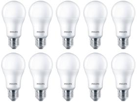 Kit Lâmpadas LED 10 Unidades Branca E27 9W - 6500WK Philips Bulbo