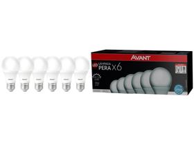 Kit Lâmpadas LED A 6 Unidades Avant E27 - Branca 9W 6500K