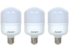 Kit Lâmpadas LED Bulbo 3 Unidades Avant - Branco 20W 6500K HP