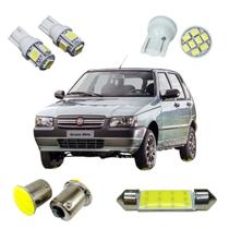 Kit Lâmpadas Led Cob 1 Polo Pingão T10 8 Leds 5 Leds Torpedo 41mm Luz Teto Farolete Placa Ré Fiat Uno Mille