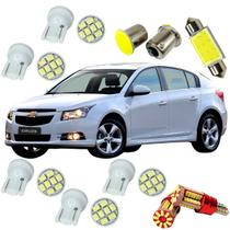 Kit Lâmpadas Led Cob 1 Polo Torpedo 36mm Pingão T10 Luz Teto Placa Ré Farolete Para Chevrolet Cruze 2011 à 2014