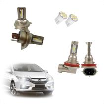 Kit Lâmpadas Led Code Nano Micro 8000k Farol Alto Baixo Milha Honda City 2010 2011 2012 2013 2014 2015