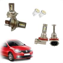 Kit Lâmpadas Led Code Nano Micro 8000k Farol Alto Baixo Milha Sandero 2007 2008 2009 2010