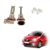 Kit Lâmpadas Led Code Nano Micro 8000k Farol MIlha Sandero 2007 2008 2009 2010