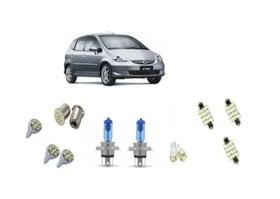 Kit Lâmpadas Led E Farol Super Branca Honda Fit 2004 A 2015