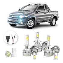 Kit Lâmpadas Led Fiat Strada 2013 A 2016 H1 H7 H1 20000lm