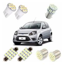 Kit lampadas led ford ka luz branca pingo teto placa ré