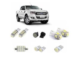 Kit Lâmpadas Led Ford Ranger Lanterna Farolete Teto Placa Ré