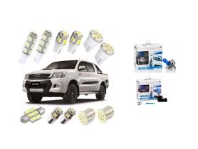 Kit Lâmpadas Led Luz Branca Hilux Pingo Teto Placa Ré Farol Kit Lâmpadas Led Luz Branca Hilux Pingo Teto Placa Ré Farol