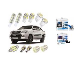 Kit Lâmpadas Led Luz Branca Hilux Pingo Teto Placa Ré Farol Kit Lâmpadas Led Luz Branca Hilux Pingo Teto Placa Ré Farol