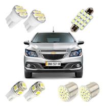 Kit lampadas led onix chevrolet pingo teto placa ré torpedo