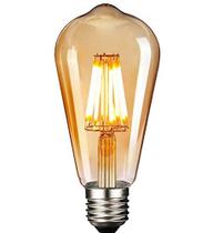 Kit Lâmpadas Led Pera ST64 Filamento Âmbar Vintage 4w Bivolt