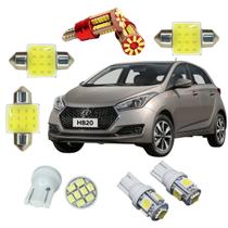 Kit Lâmpadas Led Pingão T10 05 08 57 Leds Torpedo 31mm Luz Super Branca Placa Teto Ré Farolete Hyundai Hb20
