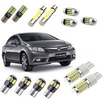 Kit lampadas led premium civic 2012 2013 pingo placa teto ré