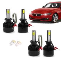 Kit Lâmpadas Led Tech One 8000k Azulado Farol Baixo e Milha BMW 320i 2010 2011 2012 2013