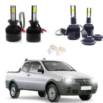 Kit Lâmpadas Led Tech One 8000k Azulado Farol Baixo e Milha Strada 2005 2006 2007 2008