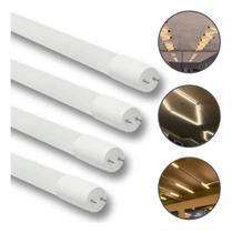Kit Lâmpadas Led Tubular 10w T8 Branco quente 3000K Bivolt 100v 240v