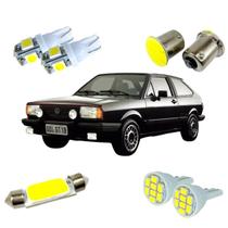 Kit Lâmpadas Leds Gol Quadrado Pingão T10 Teto Placa Luz Torpedo Ré Luz Branca 6000K 12V