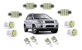 Kit Lampadas Leds Tucson Teto Placa Ré Farolete Pingo T10