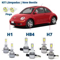 Kit Lâmpadas New Beetle 2006 2007 2008 2009 2010 2011 2012 Super Led C6 6000k 7200 Lumens Branca