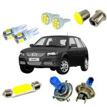 Kit Lâmpadas Para Farol Gol G2 G3 G4 Super Branca H4 Led Pingão 8 e 5 Leds Sdm Led Cob Torpedo e 1 Polo