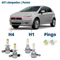 Kit Lâmpadas Punto 2008 2009 2010 2011 2012 2013 2014 Super Led C6 6000k 7200 Lumens Branca Kit Lâmpadas Punto 2008 2009 2010 2011 2012 2013 2014 Super Led C6 6000k 7200 Lumens Branca