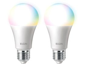 Kit Lâmpadas Smart Wi-Fi Elgin Smart Color Bulbo - LED 2 Unidades