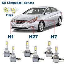 Kit Lâmpadas Sonata 2010 2011 2012 2013 Super Led C6 6000k 7200 Lumens Branca Kit Lâmpadas Sonata 2010 2011 2012 2013 Super Led C6 6000k 7200 Lumens Branca