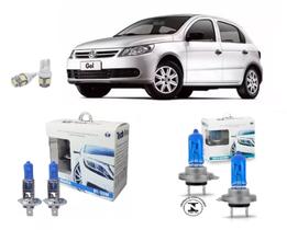 Kit Lâmpadas Super Branca Farol Alto Baixo Pingos Vw Gol G5 Kit Lâmpadas Super Branca Farol Alto Baixo Pingos Vw Gol G5