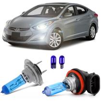 Kit Lampadas Super Branca Farol Baixo Alto Milha Elantra 2011 Até 2016 Efeito Xenon 8500k