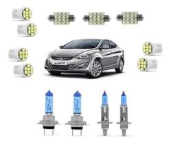 Kit Lâmpadas Super Branca Farol + Led Elantra 2011 2012 2013