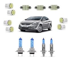 Kit Lâmpadas Super Branca Farol + Led Elantra 2011 2012 2013