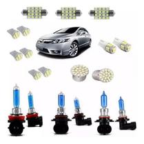 Kit Lampadas Super Branca Farol/Milha + Led Honda New Civic