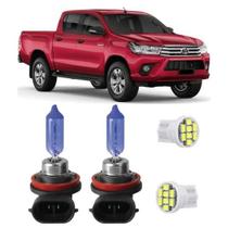 Kit lâmpadas super branca farol milha toyota hilux 2018 2019