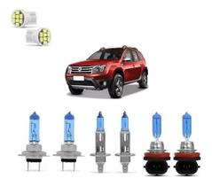 Kit Lampadas Super Branca + Led Farol/Milha Renault Duster