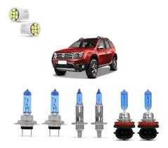 Kit Lampadas Super Branca + Led Farol/milha Renault Duster