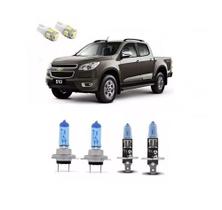 Kit Lâmpadas Super Branca + Led Farol S10 2012 2013 2014