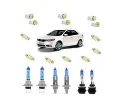 Kit Lâmpadas Super Branca + Leds Farol/Milha Kia Cerato